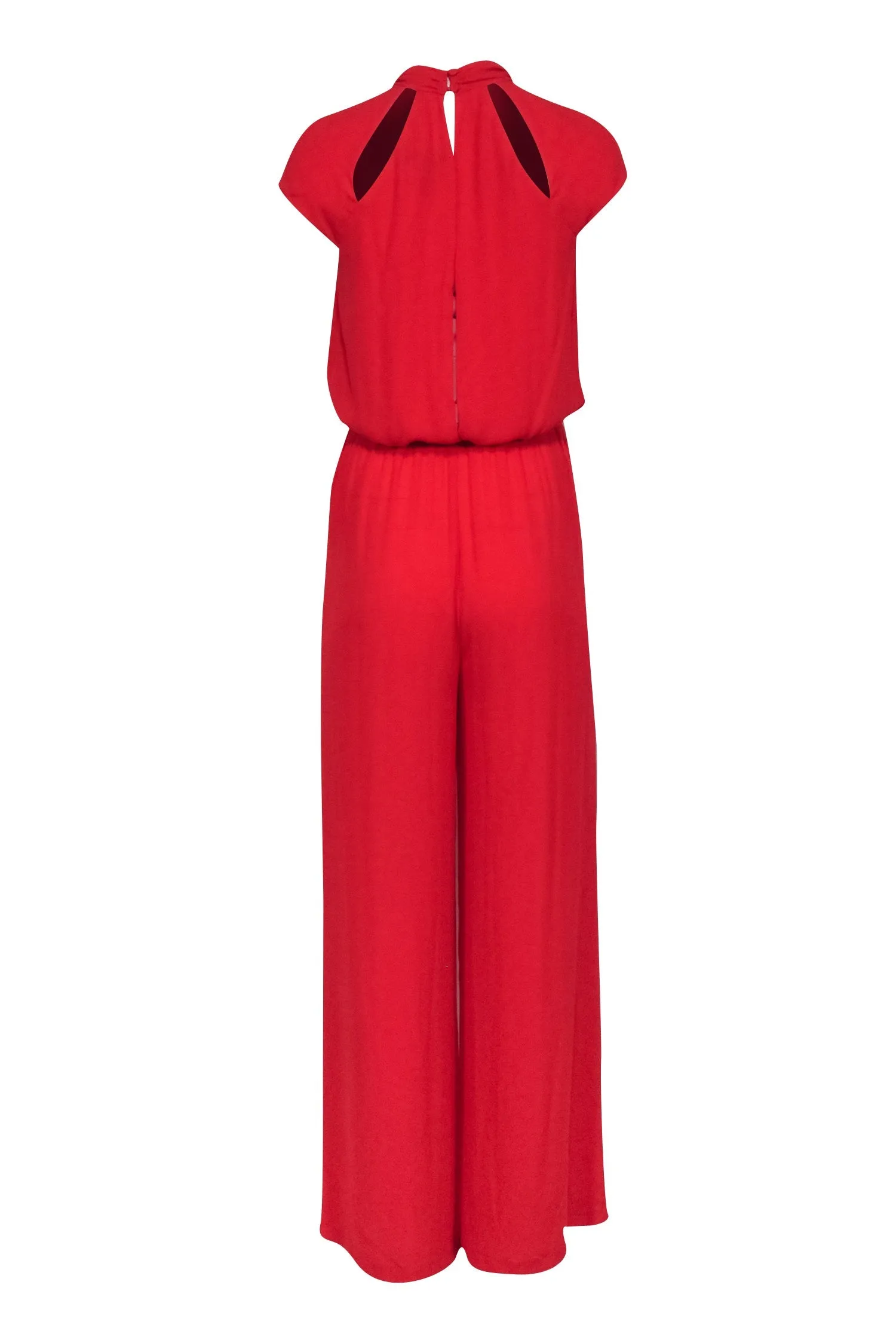 BCBG Max Azria - Red Jumpsuit w/ Cut-Out Shoulder Detail Sz S
