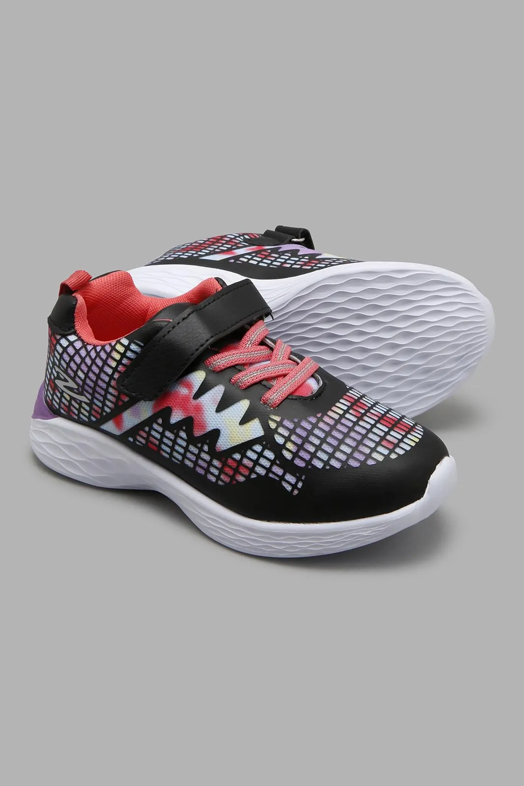 Black And Pink Mesh Sneaker