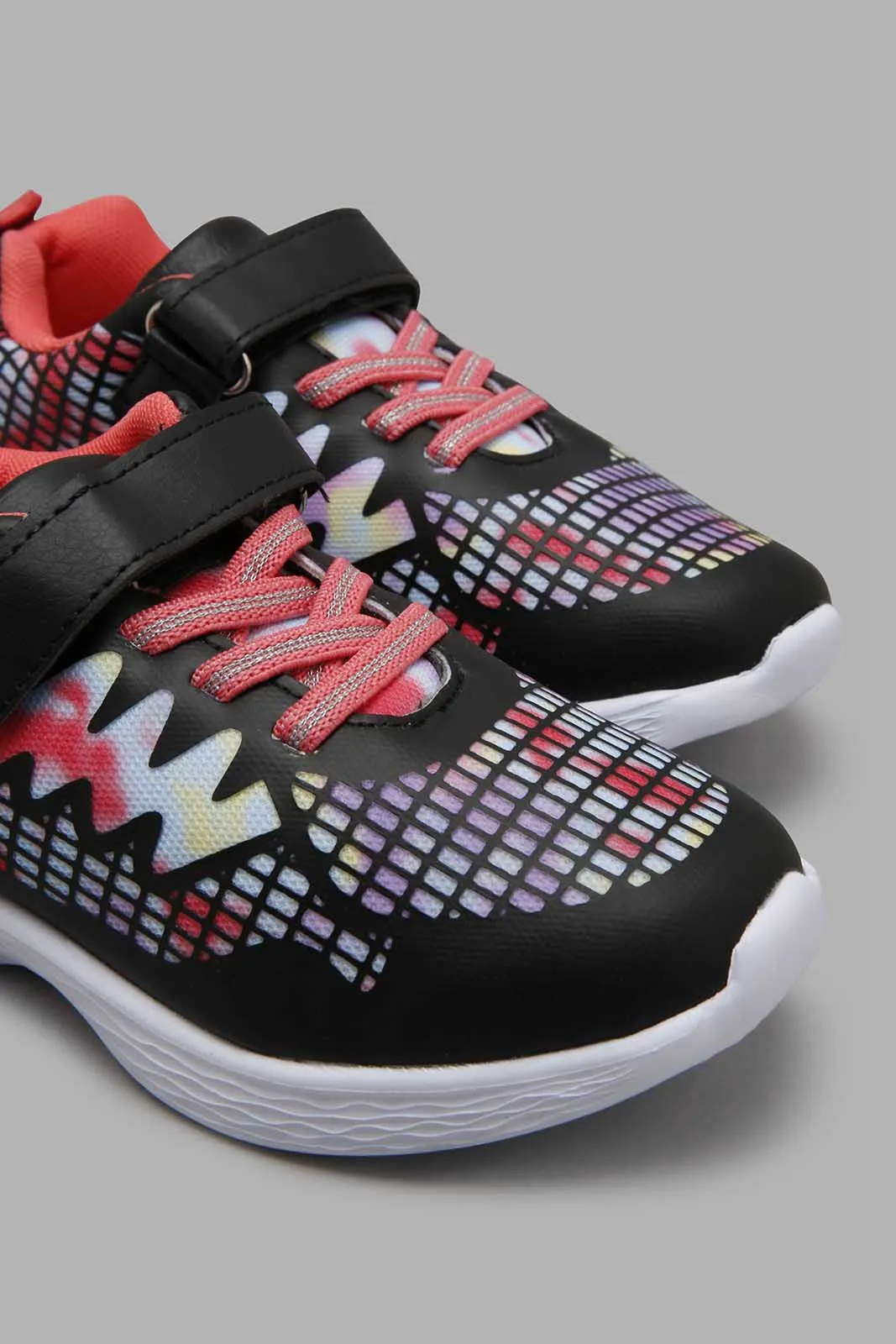Black And Pink Mesh Sneaker