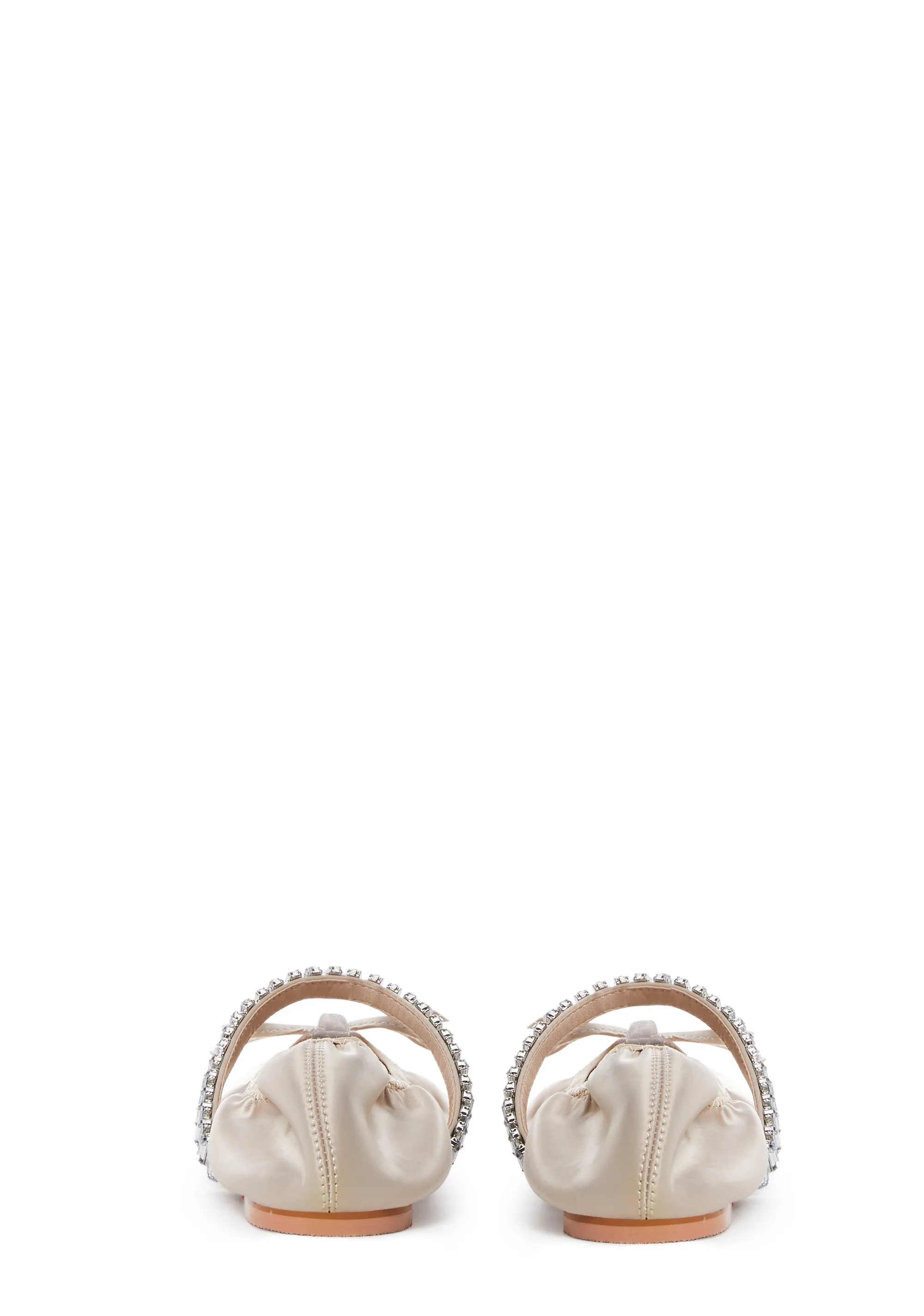 Diamante Ballet Flats - Nude
