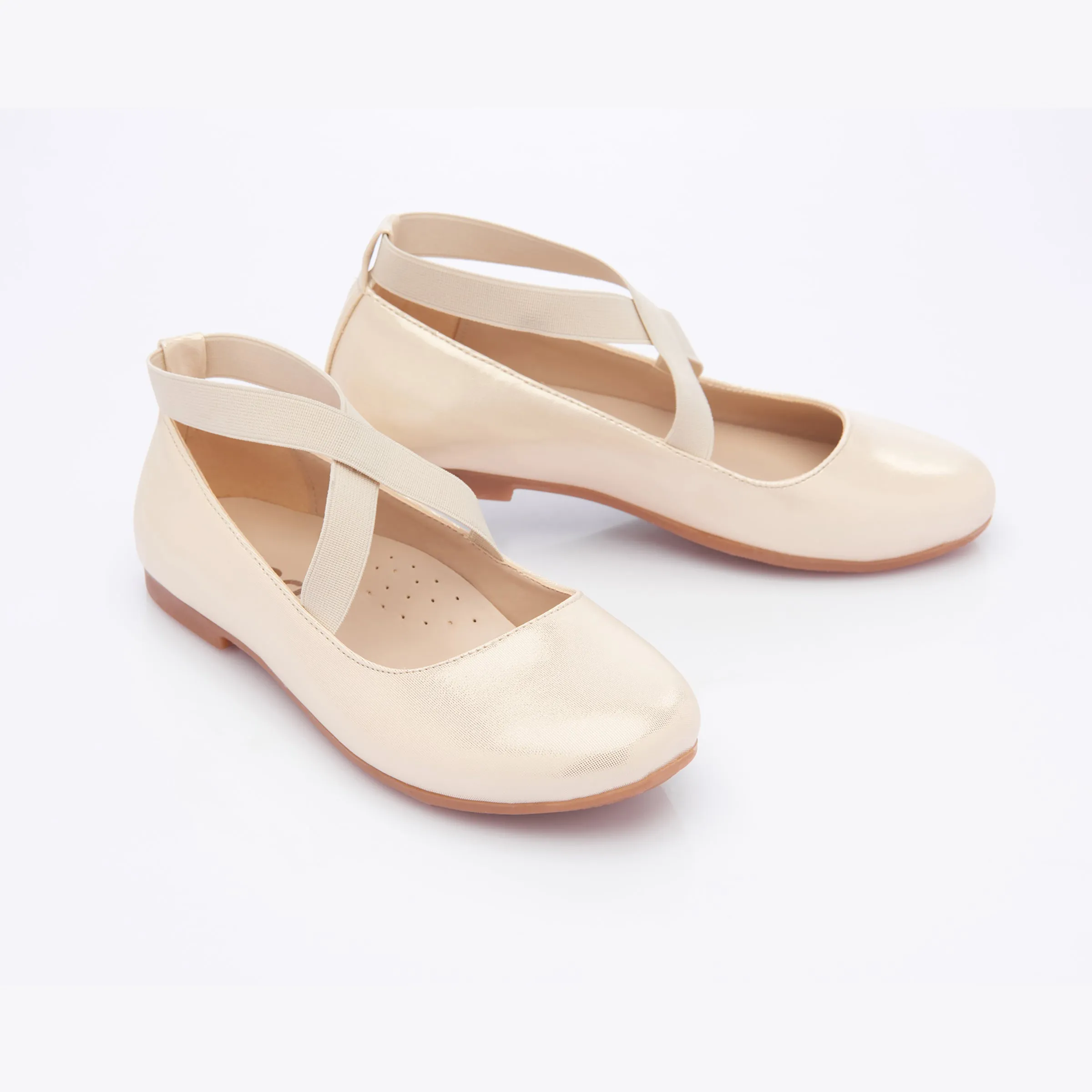 Gold Satin Baby Ballerina Flats