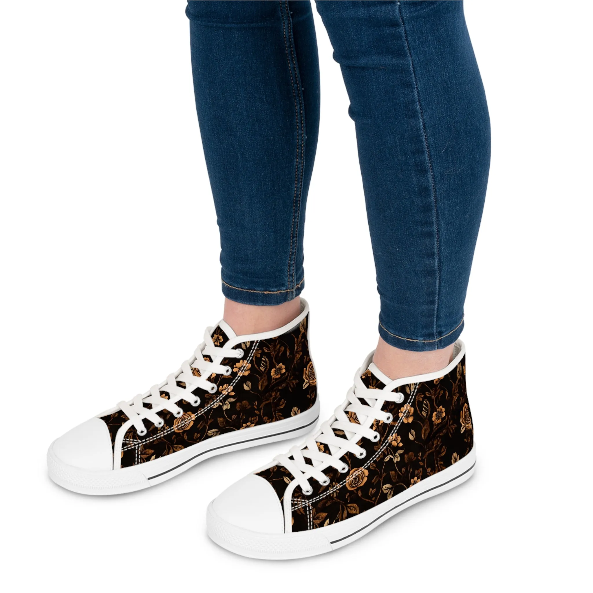 Herbstliche High-Top-Sneaker mit Blumenmuster für Damen – Stylisch & Fun