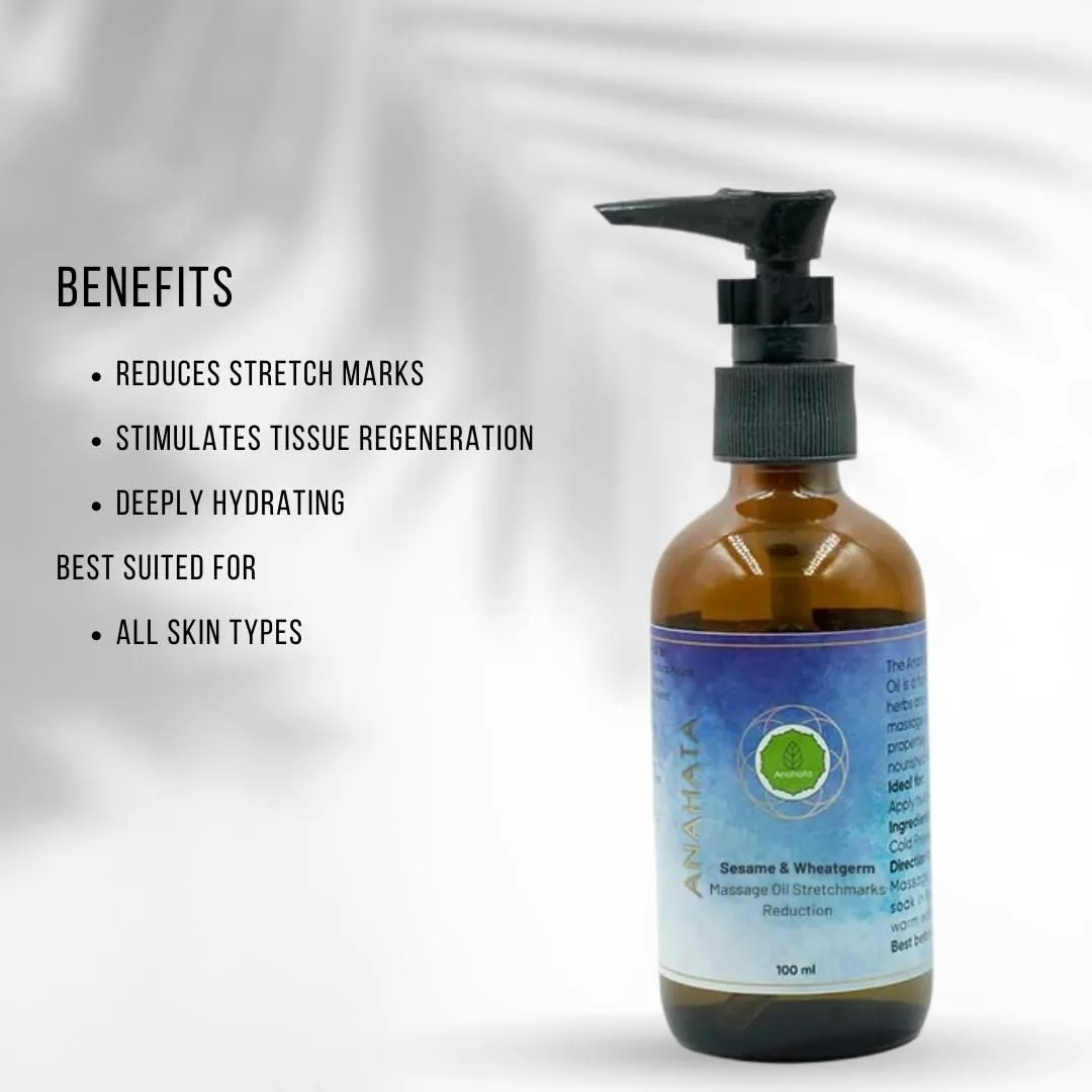 Sesame & Wheatgerm Massage Oil Stretch Mark Reduction - 100ml