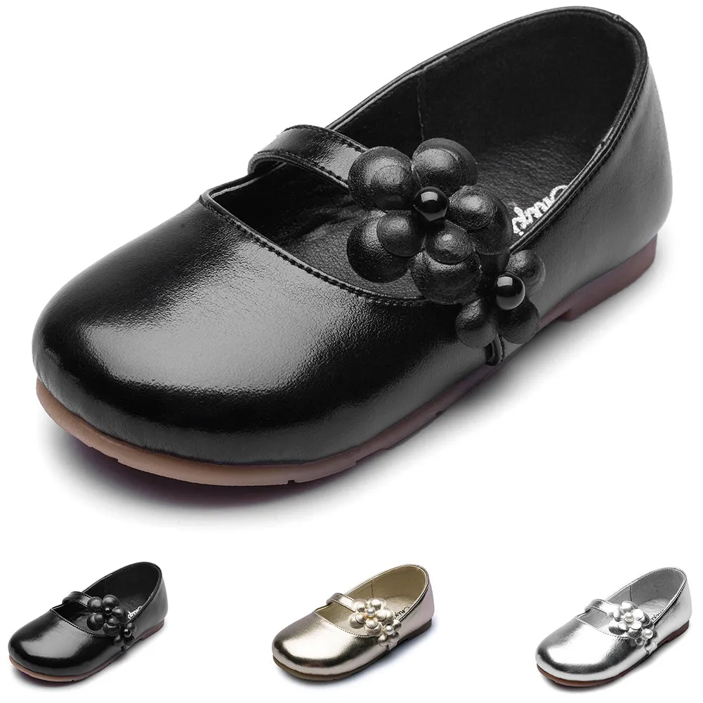 Shinning Flower Ballerina Flats Slip on Mary Jane for Girls