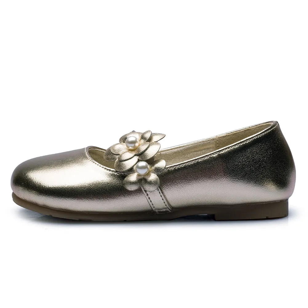 Shinning Flower Ballerina Flats Slip on Mary Jane for Girls