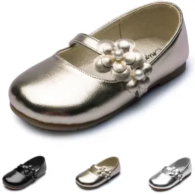 Shinning Flower Ballerina Flats Slip on Mary Jane for Girls