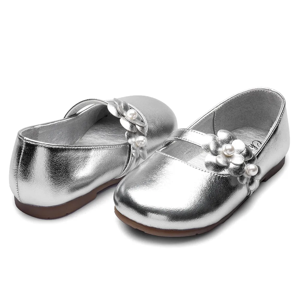 Shinning Flower Ballerina Flats Slip on Mary Jane for Girls