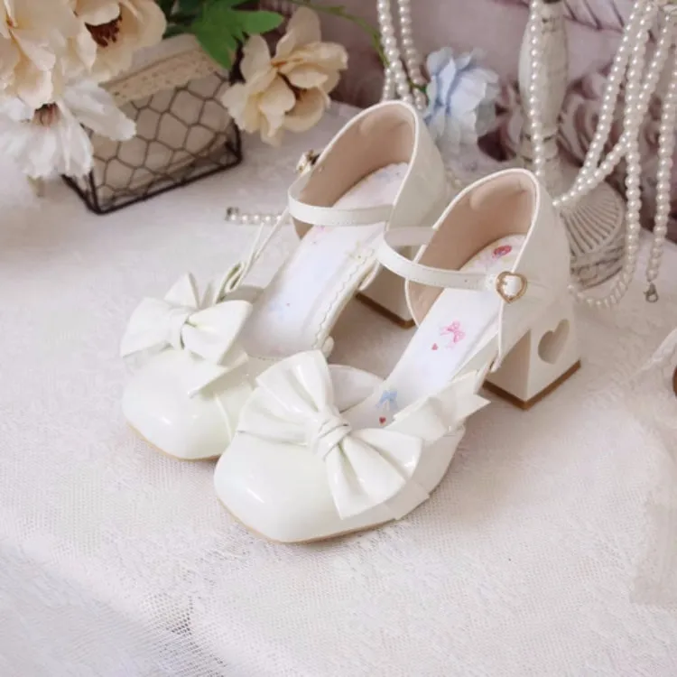 Sweet High-Heeled Heart Hollow Lolita Sandals