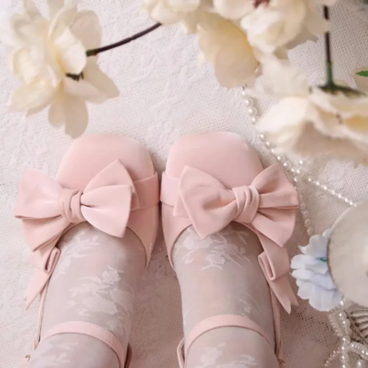 Sweet High-Heeled Heart Hollow Lolita Sandals