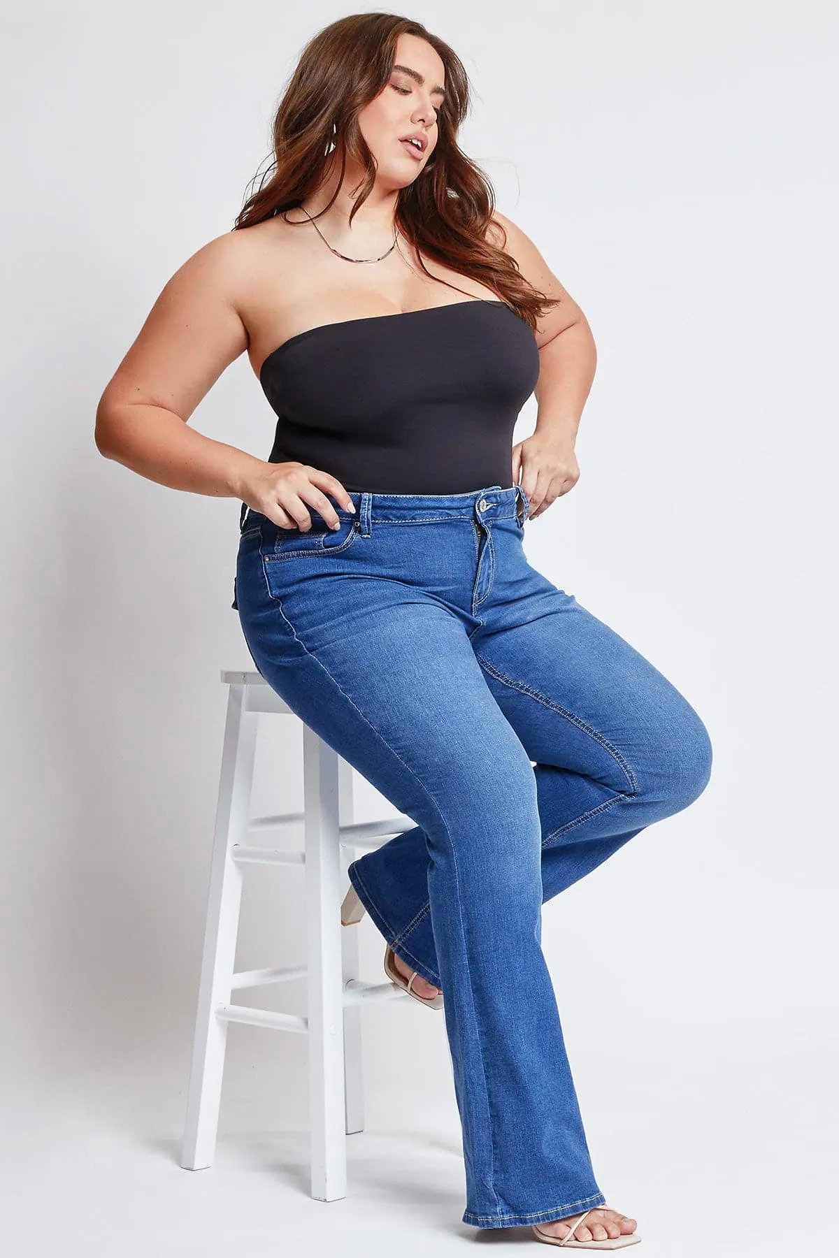 Women's Plus Size Sustainable Mid Rise Bootcut Jeans